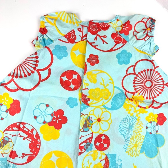 Kenzo Jungle NEW Baby Sz 12M Blue Floral Dress with Panty Set Lightweight Cotton - Picture 5 of 10